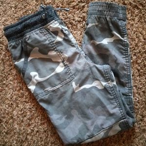Sonoma Camo Cargo Pants Elastic stretchy waistband cuffed ankles Boys Small 7